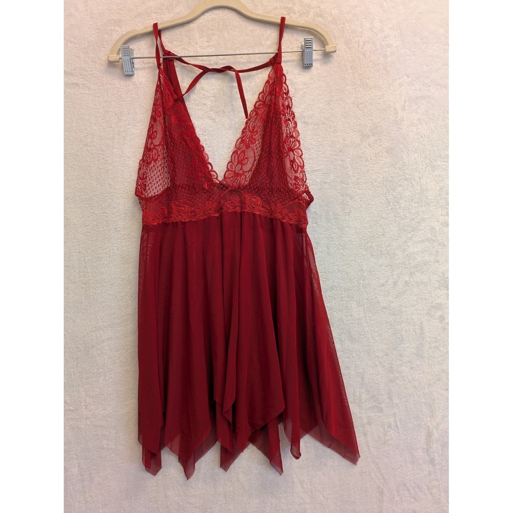 Avidlove Red Lace Babydoll Chemise Lingerie Teddy Sleepwear Size M